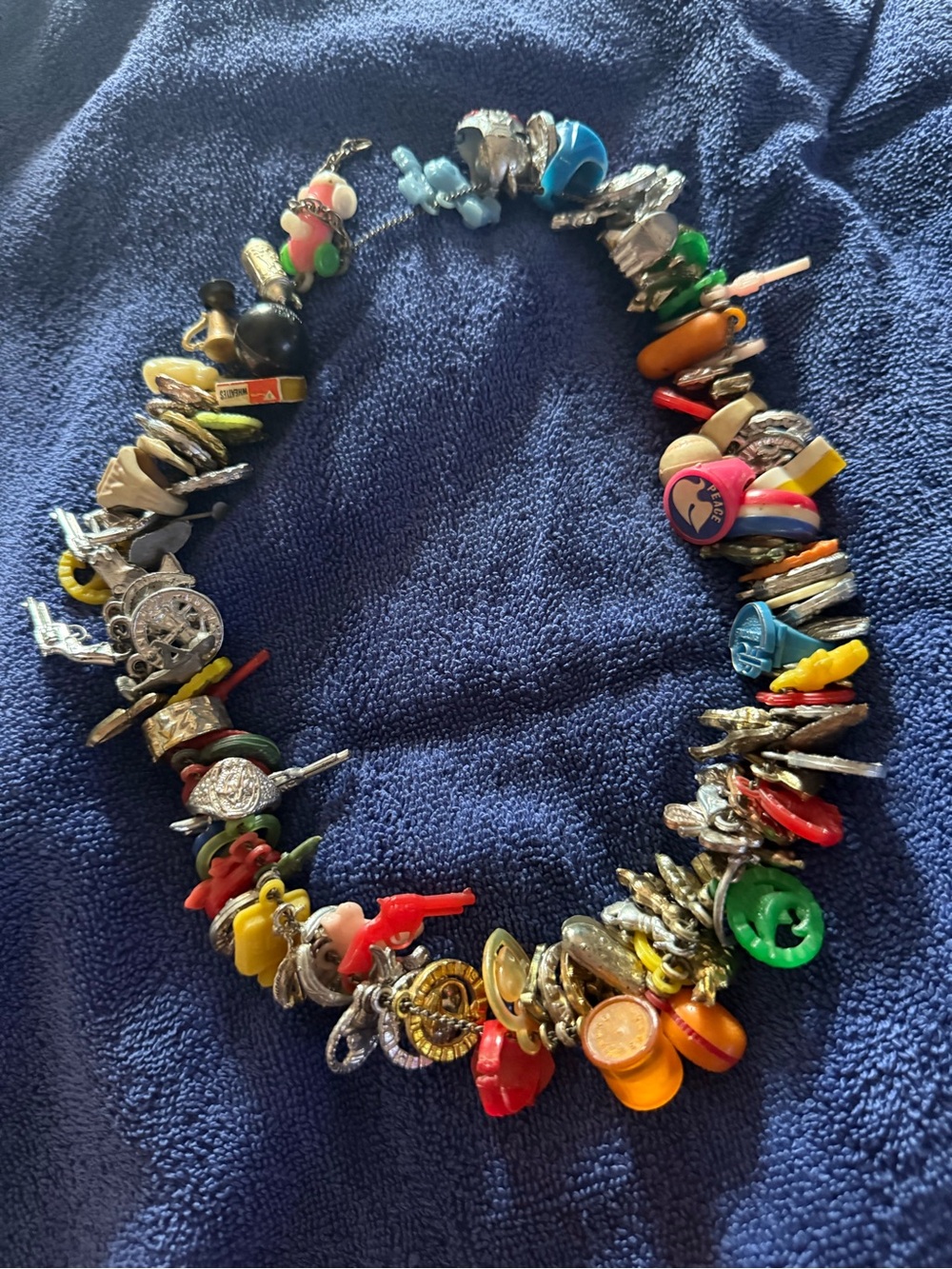 Vintage 70’s Colorful handmade gumball machine prize necklace